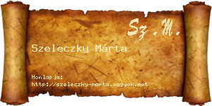 Szeleczky Márta névjegykártya