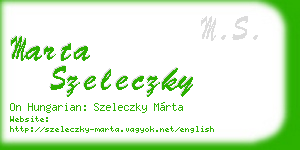 marta szeleczky business card